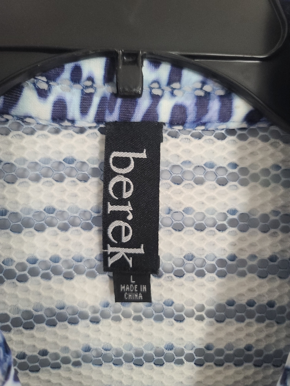 berek Blue & White Leopard Print Zip-Front Women's Jacket - Picture 3 of 5